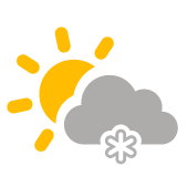 Nubi sparse con neve debole